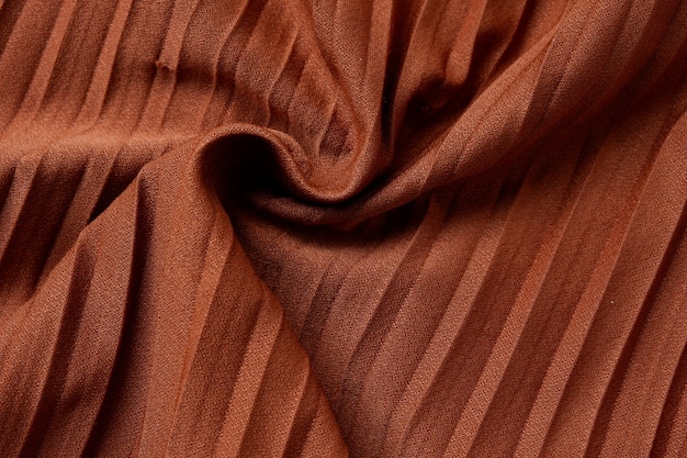 Brązowa tkanina tekstura tła, zbliżenie pięknej brązowej tkaniny