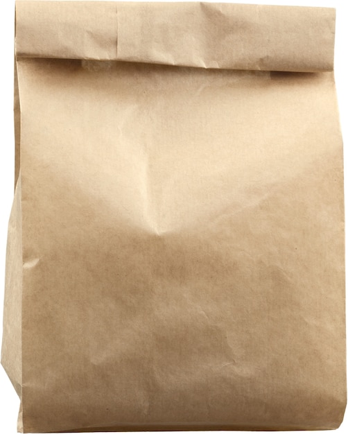 Brązowa torba papierowa - na białym tle