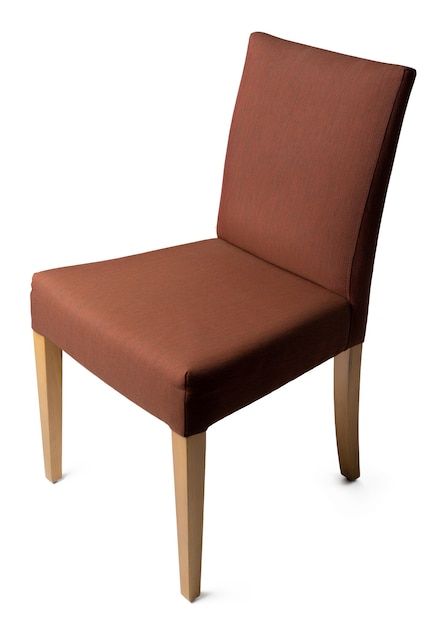 Brązowe krzesło na białym tle