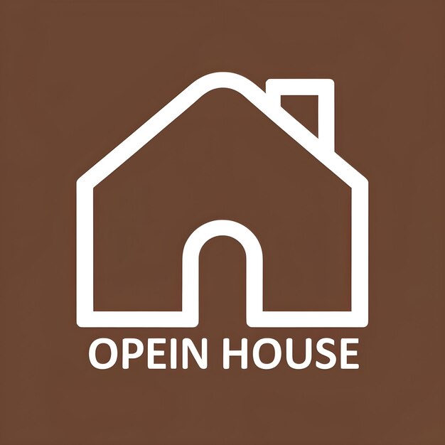 Brązowe minimalistyczne luksusowe logo domu otwartego
