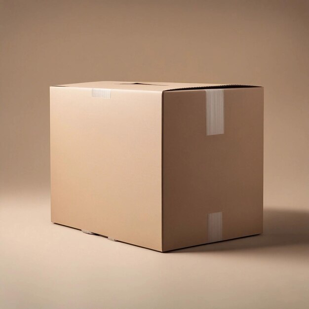 Zdjęcie brązowe pudełko papierowe umieszczone w studiu generative ai
