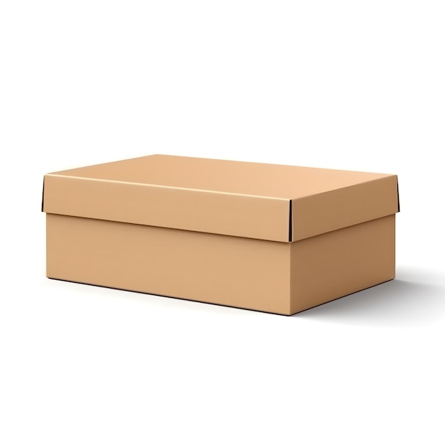 Brązowe pudełko z białym tłem i górną częścią pudełka