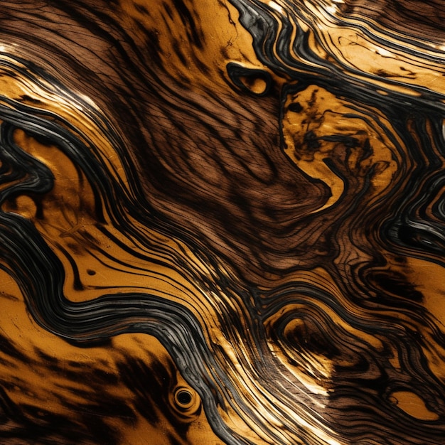 Brązowo-czarna marmurowa powierzchnia z czarno-złotym wzorem.