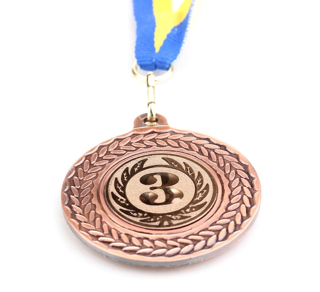 Brązowy medal na białym tle