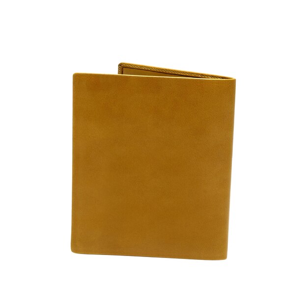 Zdjęcie brązowy skórzany portfel na białym tle