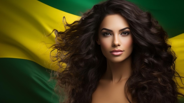 Brazylijka i flaga 7 września Dzień Niepodległości Brazylii