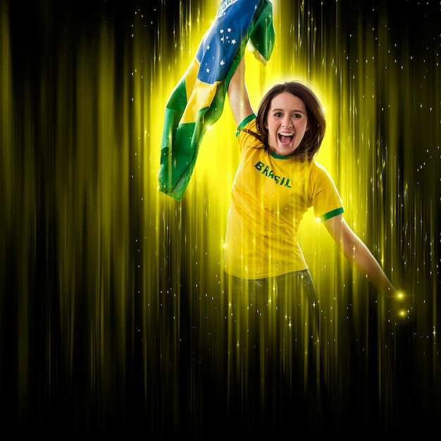 Brazylijska fanka świętuje