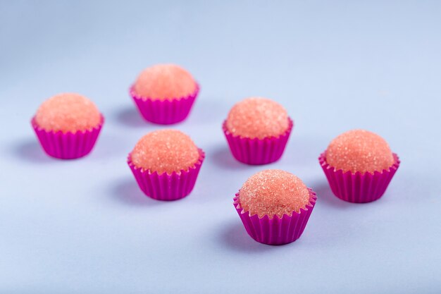 Brigadeiro Truskawkowe Pokryte Cukrem Tradycyjne Brazylijskie Słodycze