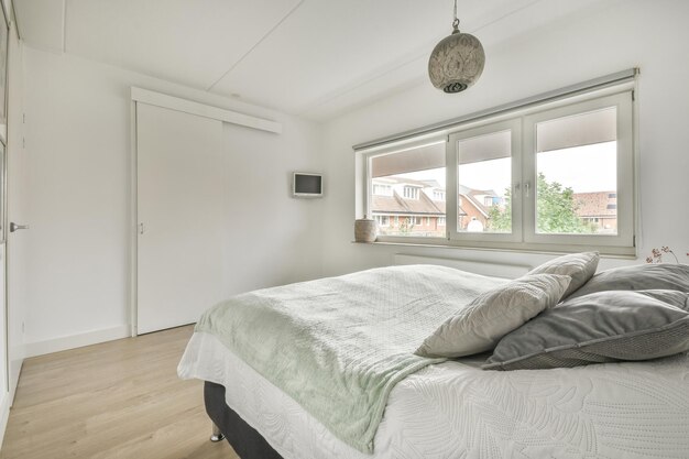 Bright and airy minimalist bedroom