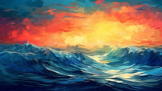 Brilliant Ocean with Sun Reflections Zasoby kreatywne Generowane przez sztuczną inteligencję