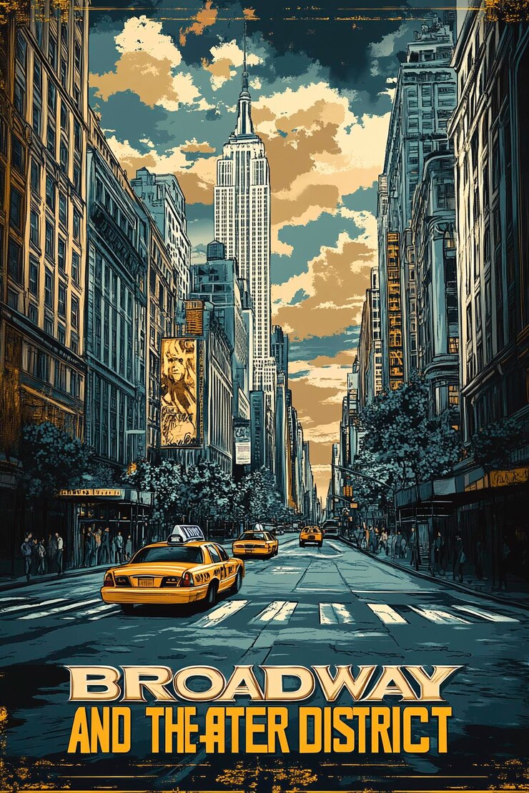 Zdjęcie broadway nowy jork starożytny plakat