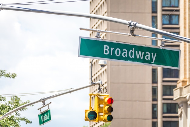 Broadway znak uliczny w Miasto Nowy Jork usa