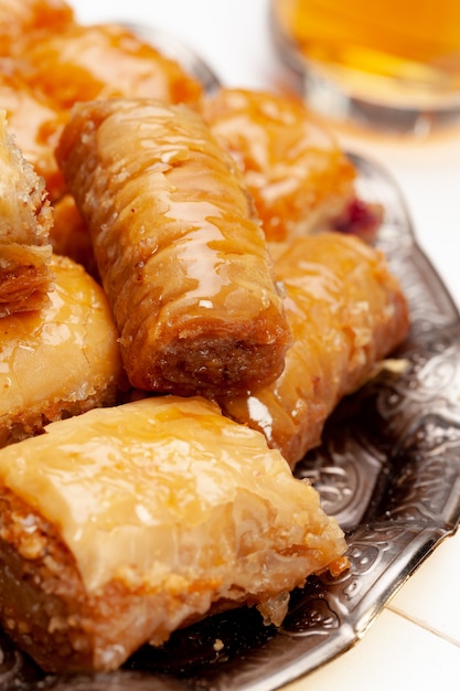 Brogujący Turecki Baklava Deser W Półkowym Zakończeniu Up