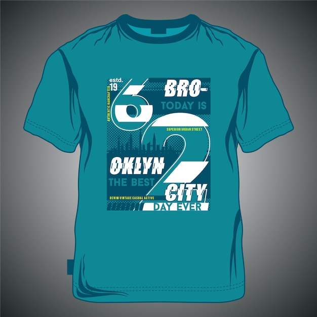 Zdjęcie brooklyn city graphic typografia wektor t shirt w stylu casual