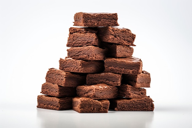 Brownies ułożone w kształt czekoladowego wodospadu spływającego w basen karmelu