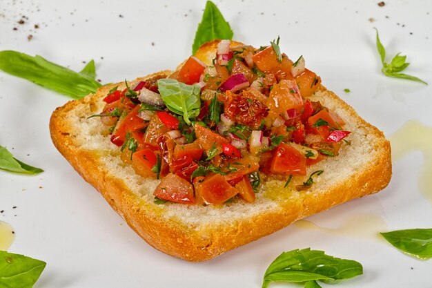 Bruschetta Włoski Tostowy Chleb Czosnkowy z Pomidorem