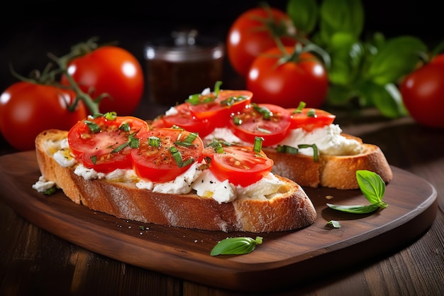 Bruschetta z mozzarellą Włoska przekąska