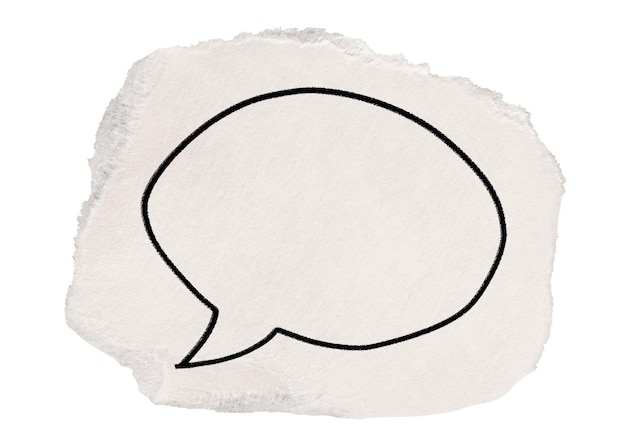Bubble mowy png doodle naklejka rozerwany papier przezroczysty tło