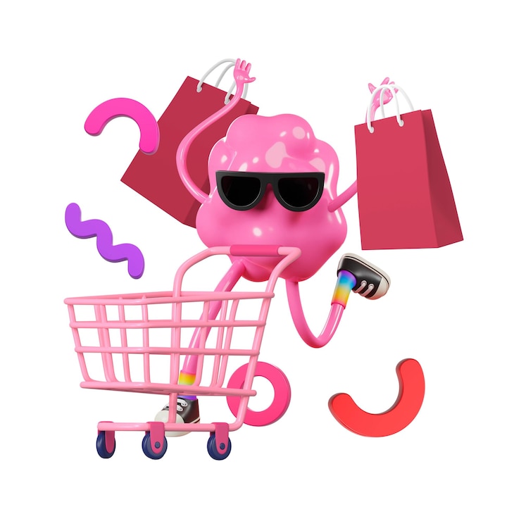Zdjęcie bubblegum shopping png naklejka mieszane media przejrzyste tło