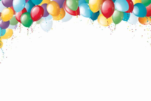 Bubbly Delight Vibrant Balloon Border Clipart w stosunku 32 stron