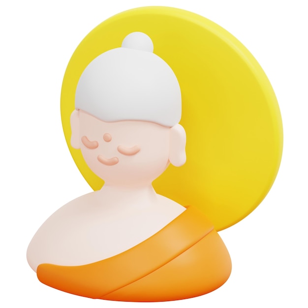 Budda 3d render ikona ilustracja