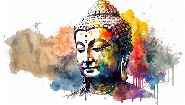 Budda purnima lub ilustracja dnia vesak Generatywne ai