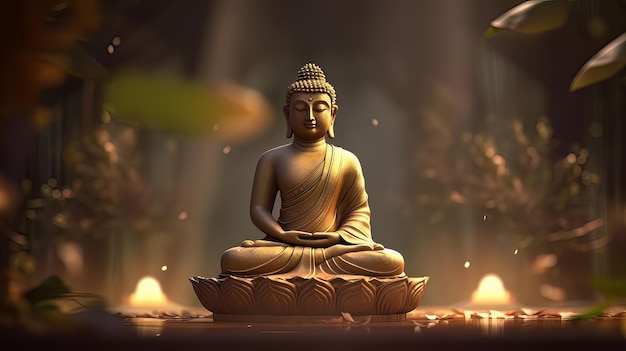 Budda Purnima Święto Tła Ilustracja AI Generatywne