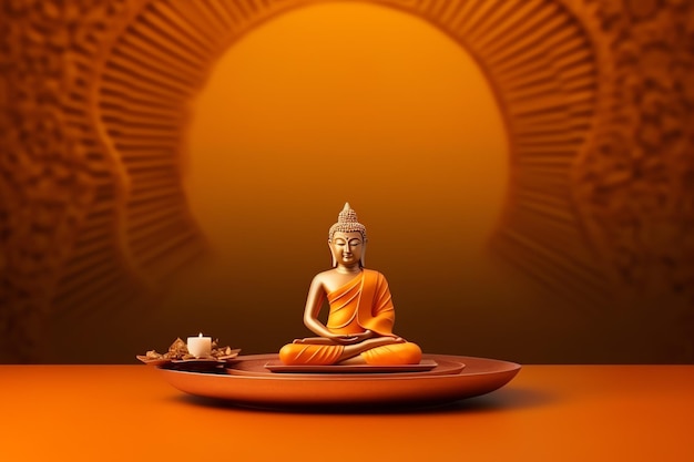 Budda siedzi w dniu vesak budda purnima z miejsca na kopię Tło dnia festiwalu vesak