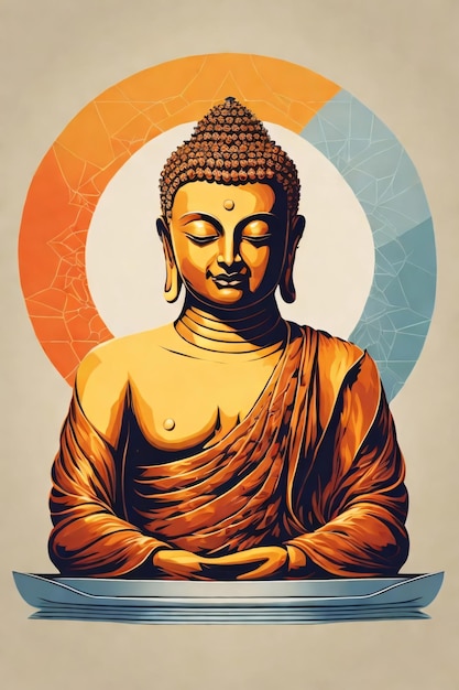 Buddha Minimalistyczna ilustracja wektorowa