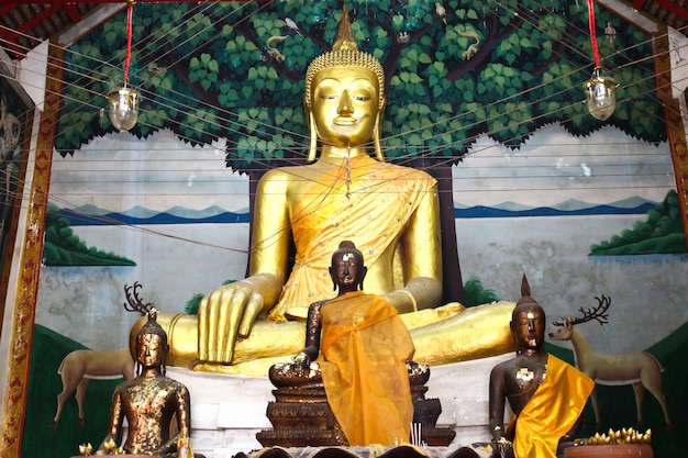 Buddha statua piękna w kościół Wata Kae świątynia przy Suphanburi