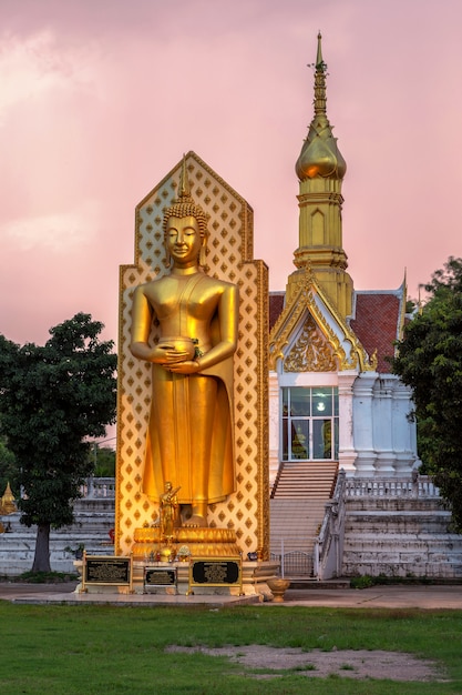 Buddha statua przy w świątyni jest Buddyjskim świątynnym ważnym atrakcją turystyczną Phitsanulok, Tajlandzkim