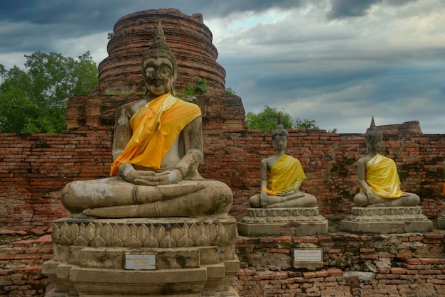 Buddowie w Ayutthaya, Tajlandia