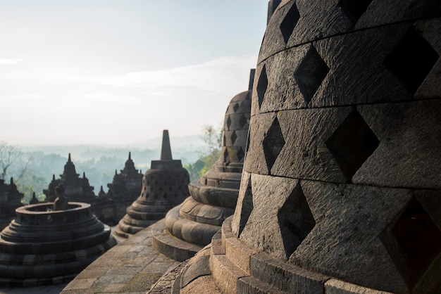 Buddyjska świątynia Borobudur w Magelang Jawa Środkowa Indonezja