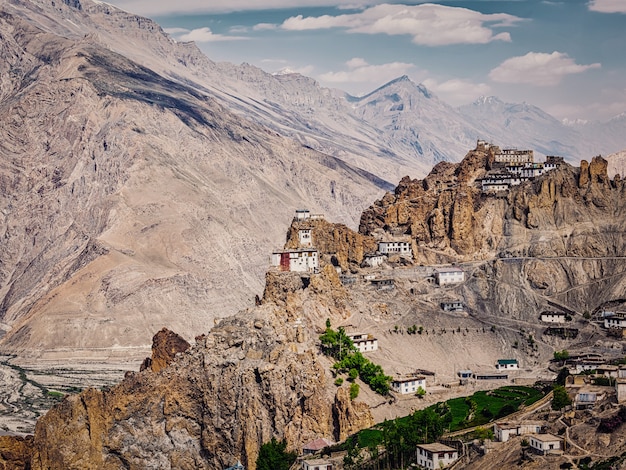 Buddyjski Klasztor Dhankar Gompa W Himalajach