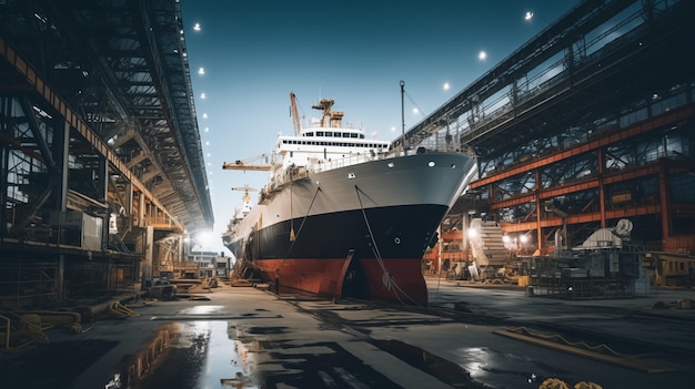 Budownictwo statków morskich budownictwo stoczni dla budowy statków AI generowane