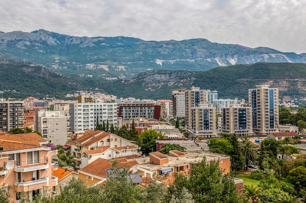 Budva Czarnogóra 03 sierpnia 2017 Panorama miasta Budva w Czarnogórze