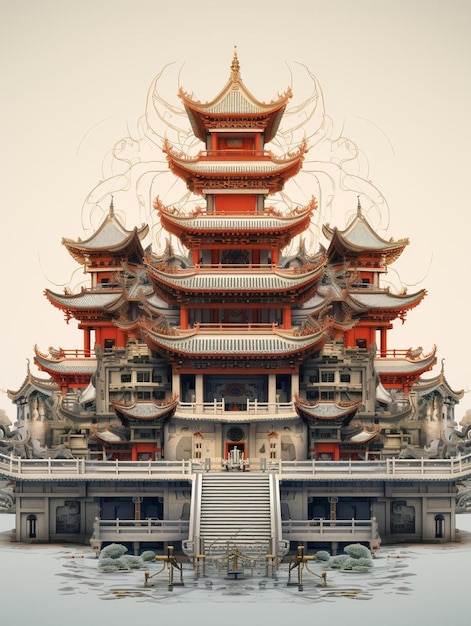 budynek z pagodą na szczycie