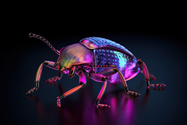 Bugs sloe bug tarnina bug Kolory spektralne zostały użyte do wykonania zdjęć przedmiotów w ekstremalnym makro