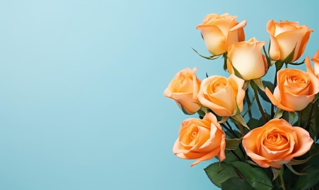 Bujna kompozycja pomarańczowo-różowych róż ukazująca żywą paletę natury AI Generative