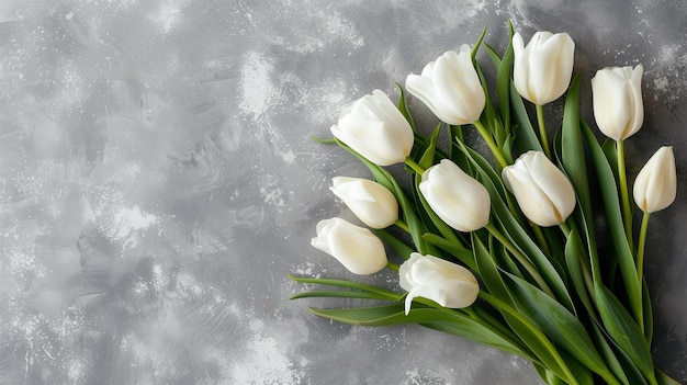 Bukiet białych tulipanów karta z kopii przestrzeni Wielkanoc