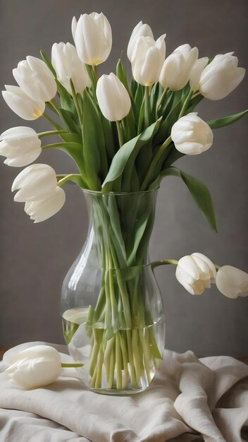 Bukiet białych tulipanów