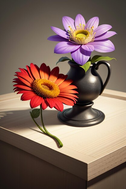 Bukiet kolorowych kwiatów kreatywny ornament dekoracja prosta tapeta tło