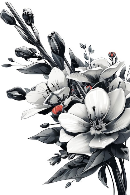 Zdjęcie bukiet kwiatów na białym tle