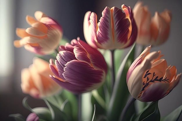 Bukiet Kwiatów Tulipanów, Wygenerowany Ai