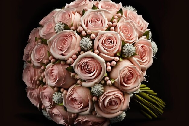 Bukiet różowych eleganckich róż jako bukiet ślubny bukiet kwiatów jak cukierki