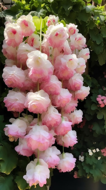 Zdjęcie bukiet różowych kwiatów z napisem „słodki groszek” na górze.
