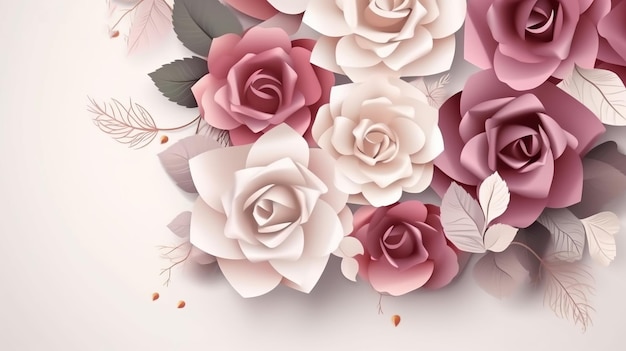 bukiet różowych róż Utworzono przy użyciu generatywnej sztucznej inteligencji