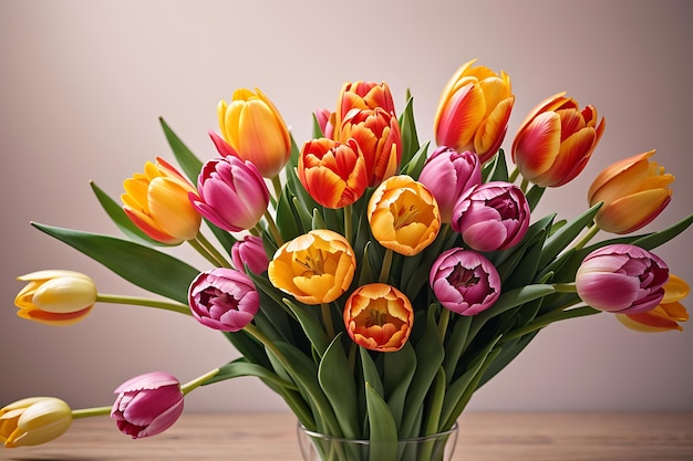 Bukiet tulipanów z miejscem do kopiowania