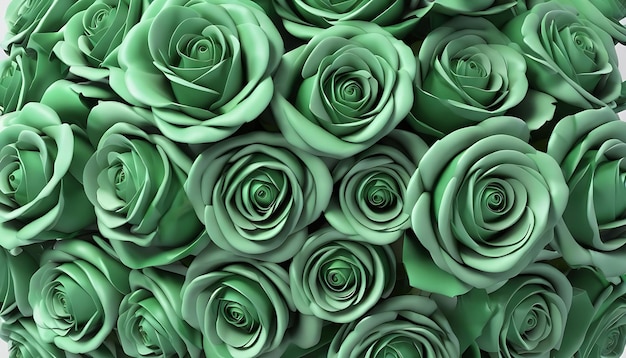 Bukiet zielonych róż.