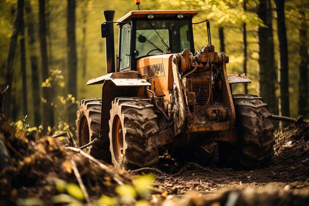 Buldozer oczyszczający roślinność Najlepsza fotografia buldozera